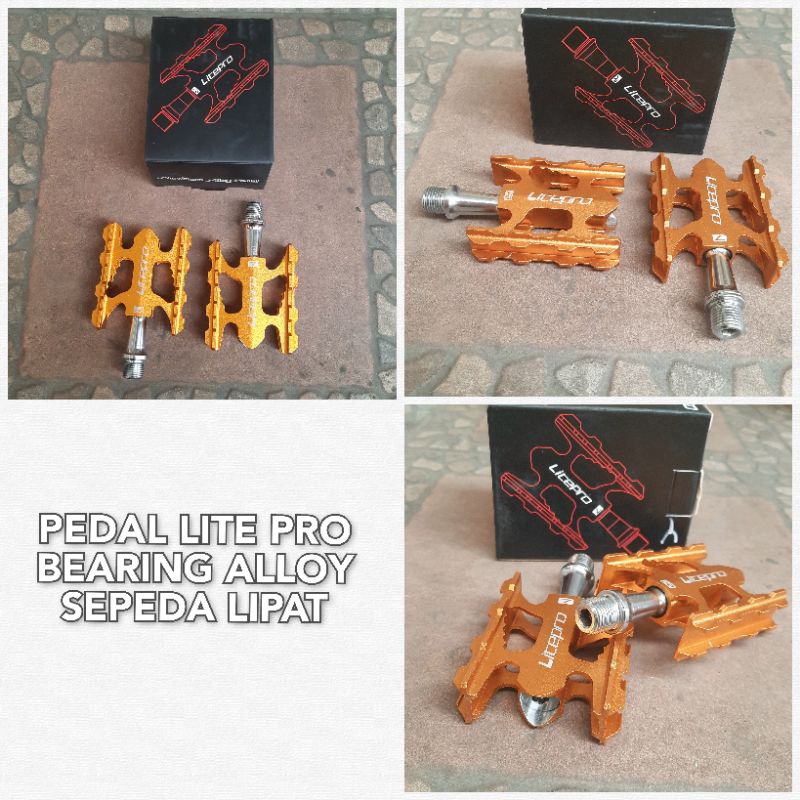 PEDAL LITEPRO BEARING ALLOY SEPEDA LIPAT GOLD