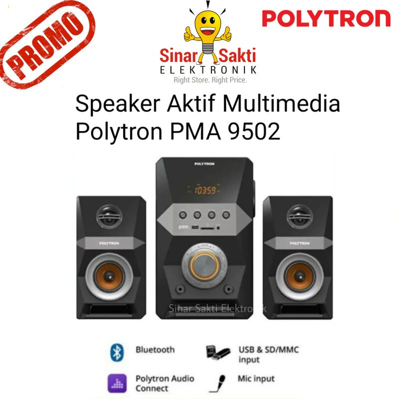 Speaker Aktif Polytron PMA 9502 Multimedia Bluetooth PMA9502 Remote