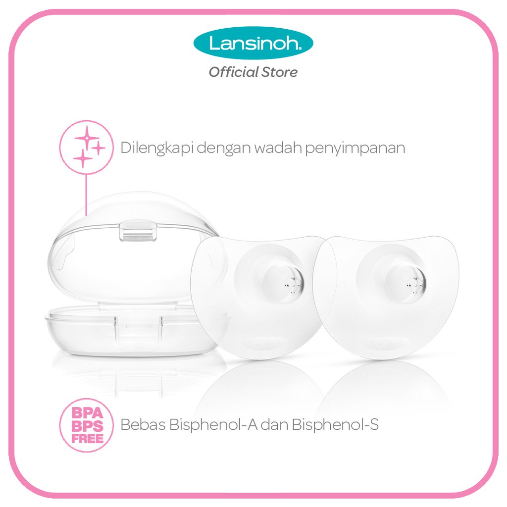 Castle - Lansinoh Contact Nipple Shields With Protective Case x2 20mm - 24mm / Pelindung Puting Busui