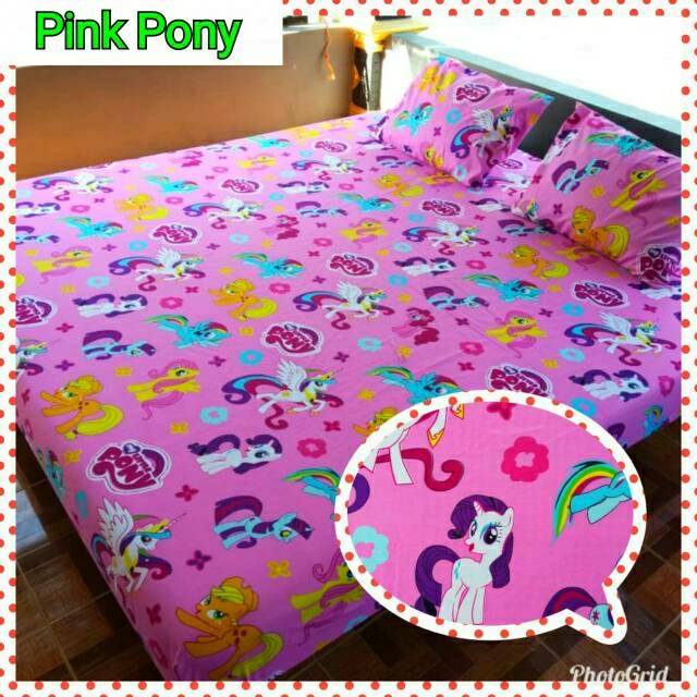 Sprei karakter kuda pony pink