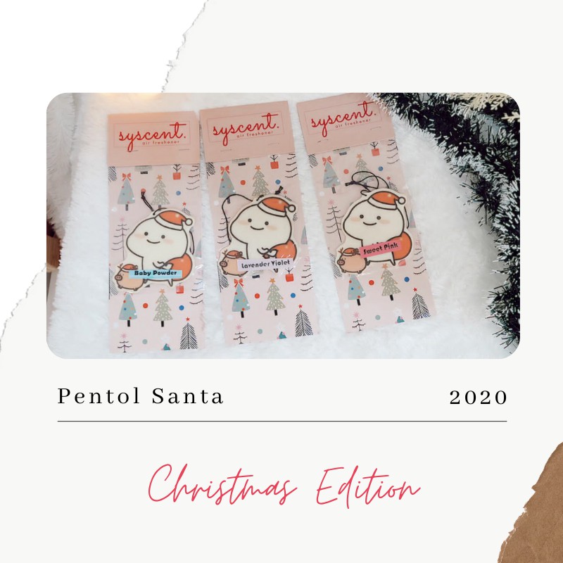 SYSCENT CHRISTMAS AIR FRESHENER PENTOL WBB SANTA NATAL EDITION / PEWANGI MOBIL PARFUM RUANGAN