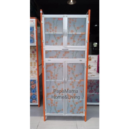 Rak Piring 2 Pintu 1 Laci - Lemari Sayur Dinding Aluminium - Rak Dapur 2 Pintu Tiang Tebal Medan