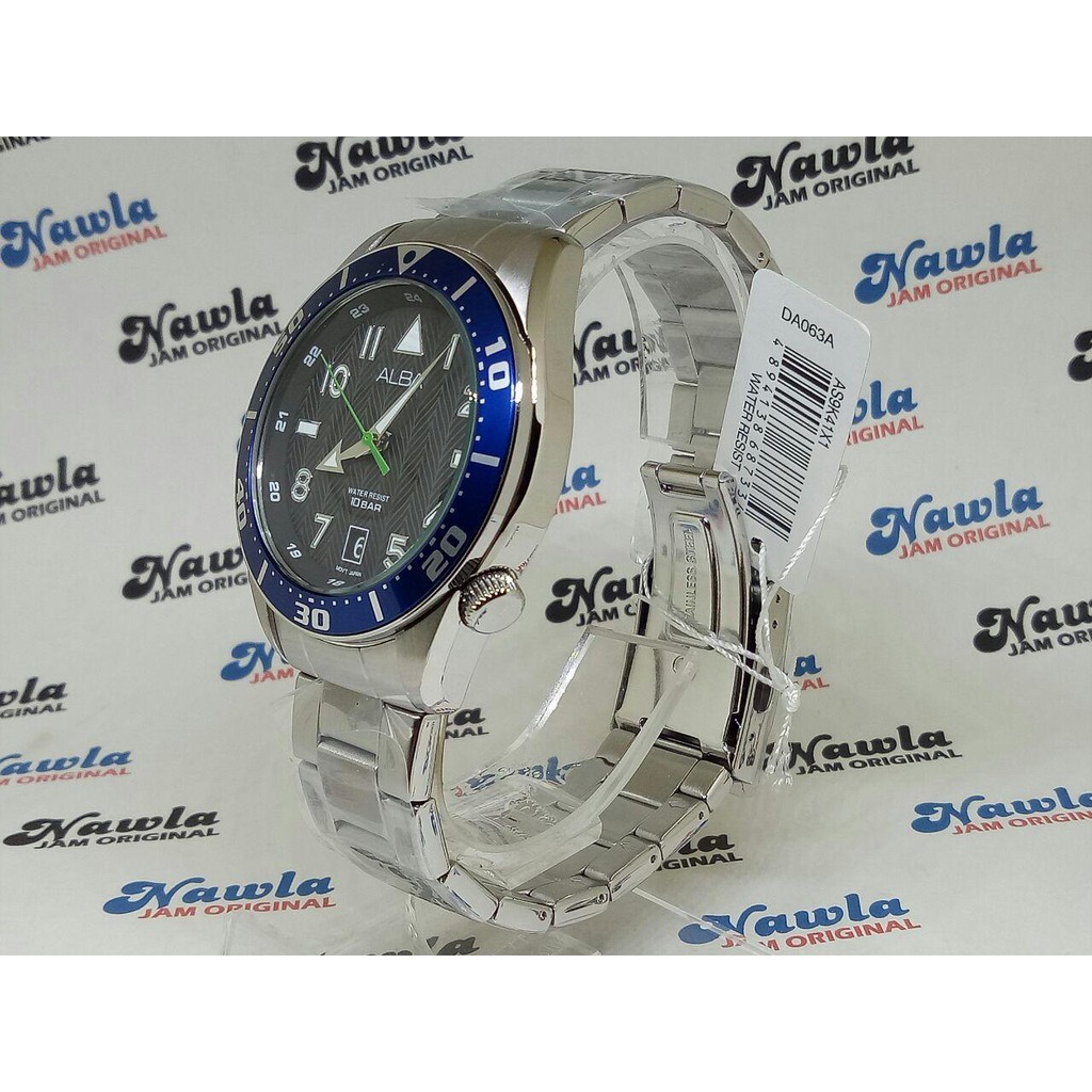 Alba Quartz AS9K41X1 Analog Blue Bezel - Jam Tangan Pria AS9K41