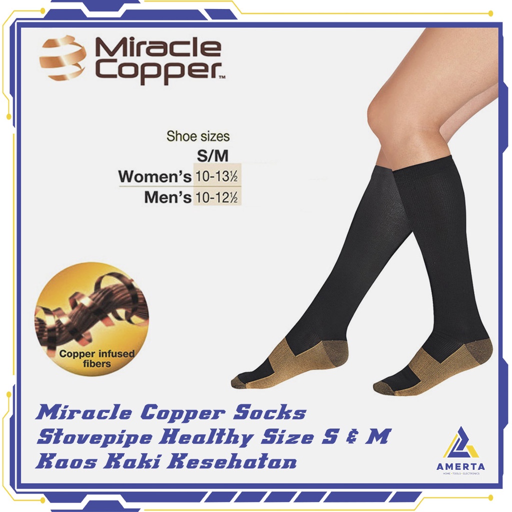 Miracle Copper Socks Stovepipe Healthy S/M Size / Kaos Kaki Kesehatan