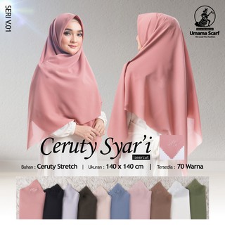 Kerudung Syari segiempat polos CERUTY SYARI by Umama Scarf 