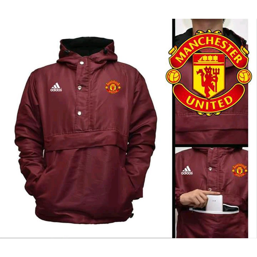 DIJUAL Jaket Waterproof Cagoule Manchester United / MU Red Flash Sale