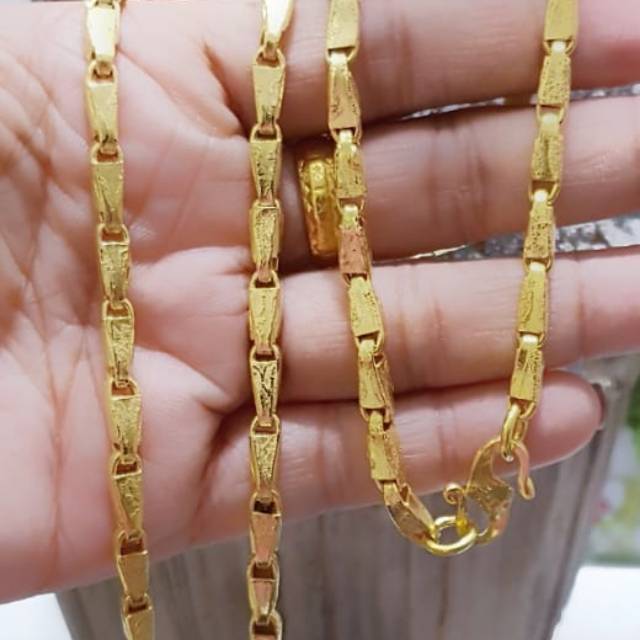 Perhiasan xuping kalung lapis emas 24 K 60 cm