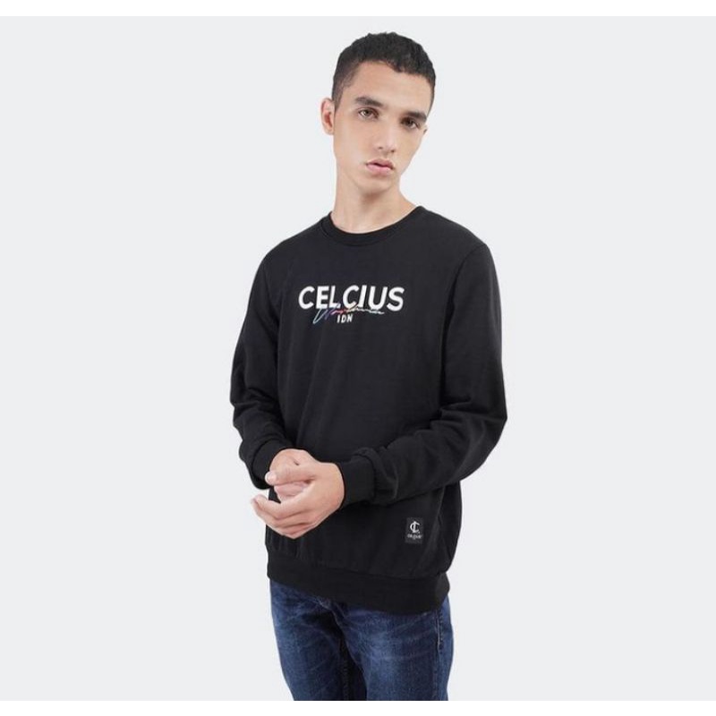 SWEATER CREWNECK CELCIUS HITAM 6666 BES SELLER