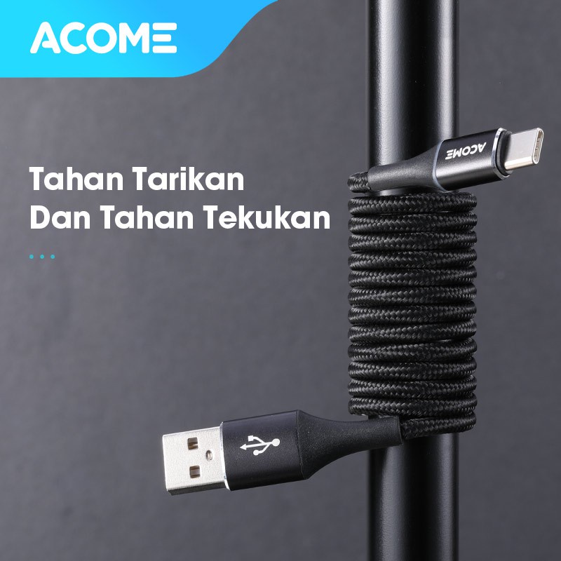 ACOME KABEL DATA 100CM COLORFUL LED FAST CHARGING 3A TYPE-C AOC-010