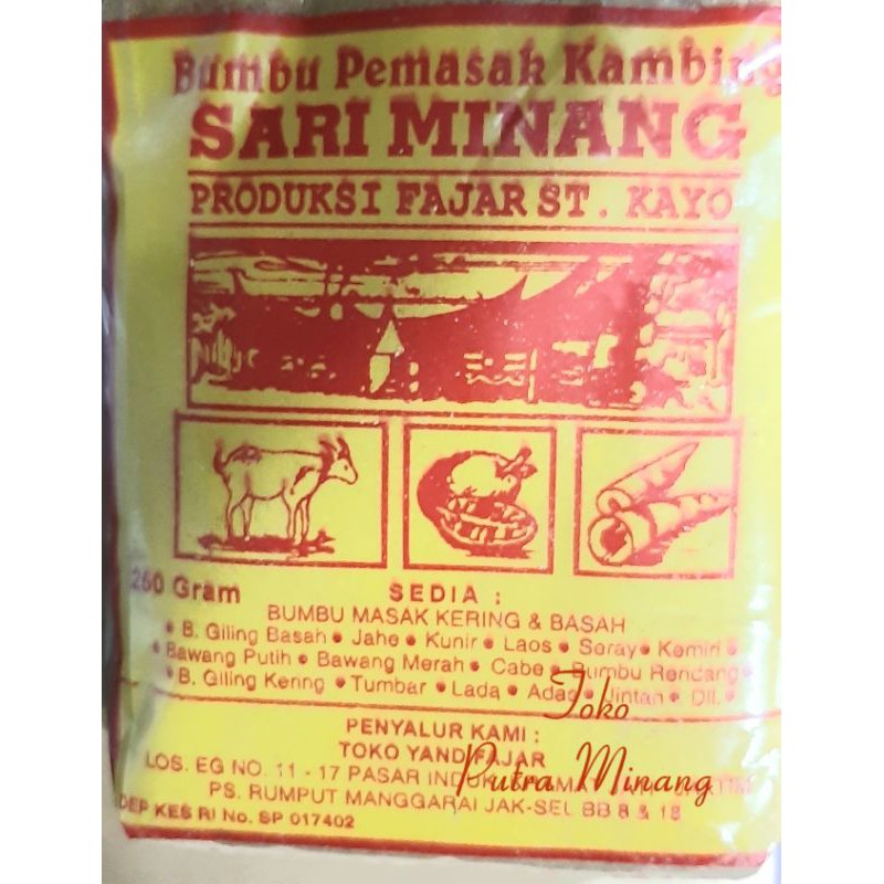 

Bumbu Pemasak Kambing SARI MINANG 250g