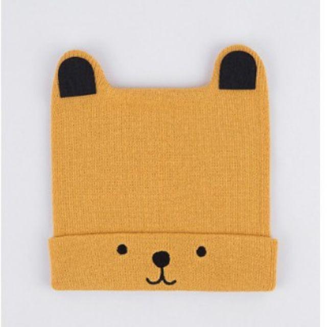TOKO1234. TOPI KUPLUK RAJUT BAYI TELINGA DOGGY / TOPI KUPLUK UNISEX/ KUPLUK KEREN-Kuning