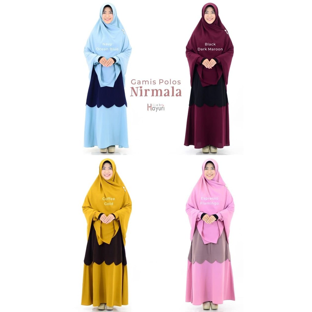 Gamis Polos Nirmala By Hayuri Hijab