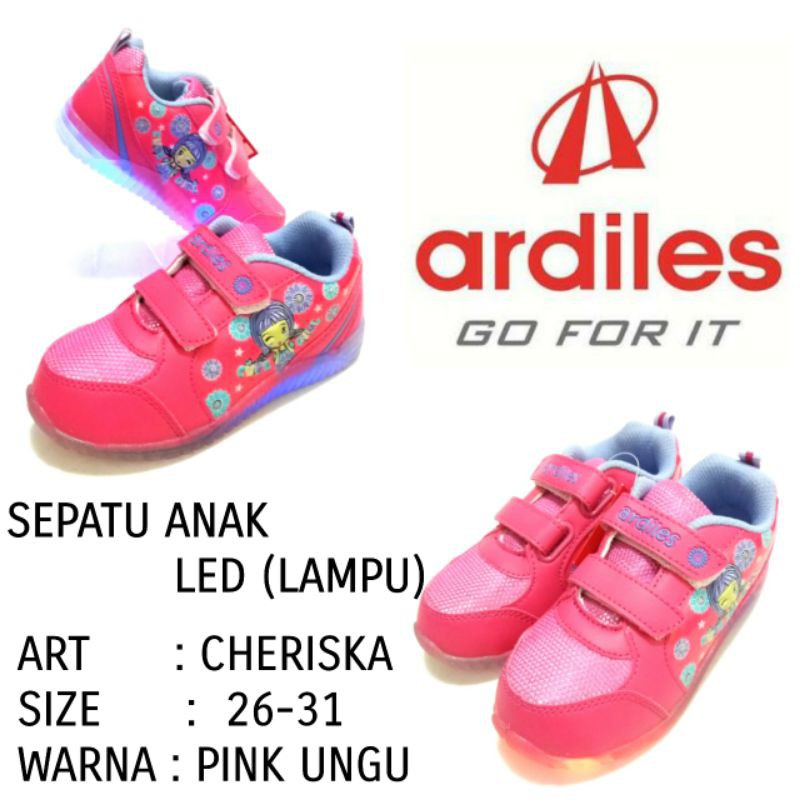 SEPATU LED ANAK CEWEK ARDILES CHERISKA SIZE 26-31