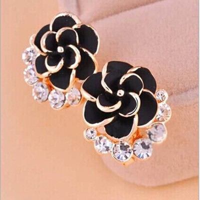 Anting Wanita E182 ROSE Women Stud Earrings Giwang Tusuk Cewe Korea Fashion Korean Style Berlian