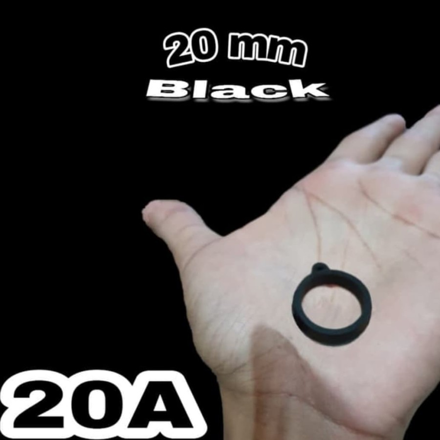 karet o ring 20mm lanyard tali gantungan hitam