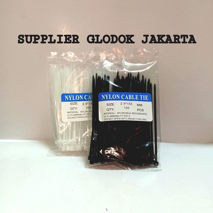 

ORGANIZER-DOCUMENT- KABEL TIES 2.5X100 / CABLE TIES 2.5X100 10CM/ KABEL TIS 10 CM - PUTIH - PUTIH