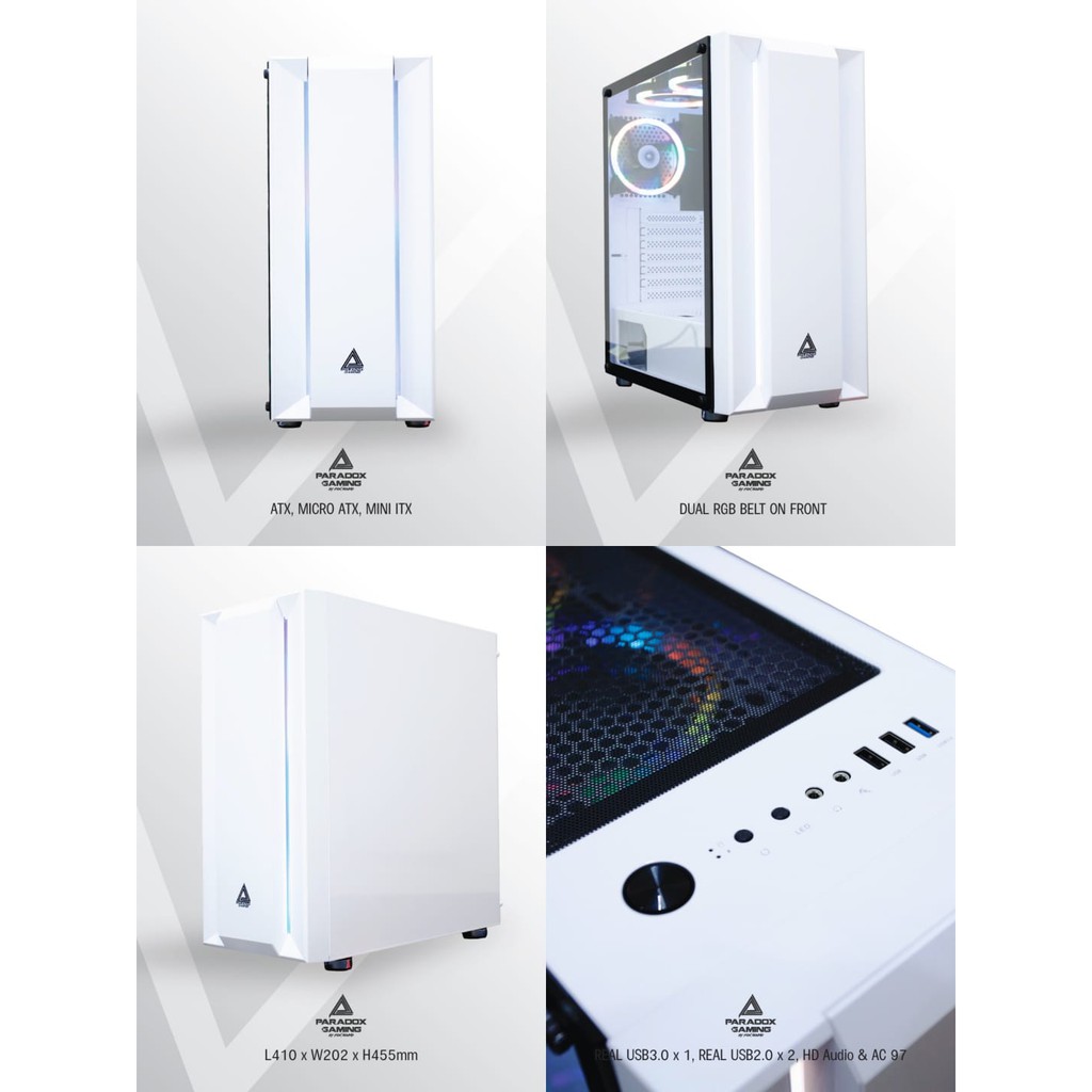 Casing Komputer Gaming Paradox Antartica Include 3Fan RGB - PC Case Antartica ATX