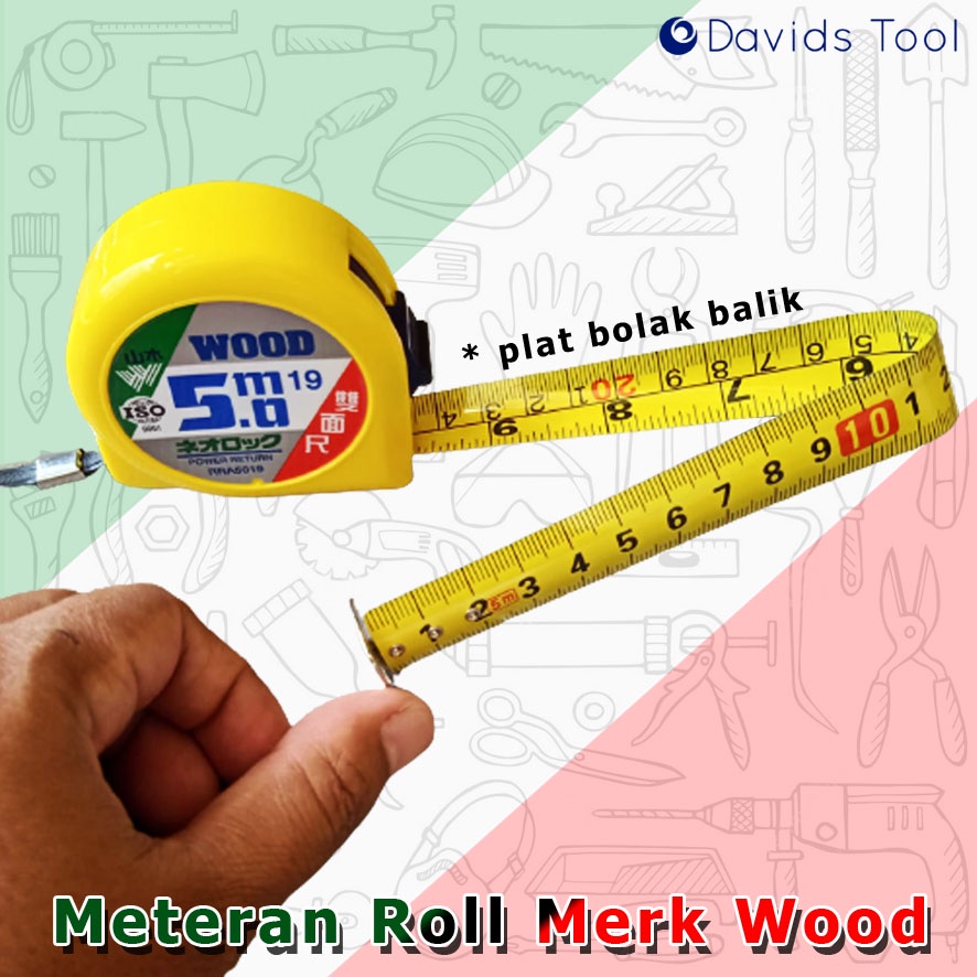 Meteran 5 Meter Tukang Paling Bagus 7.5 Bangunan Wood Roll Bolak Balik