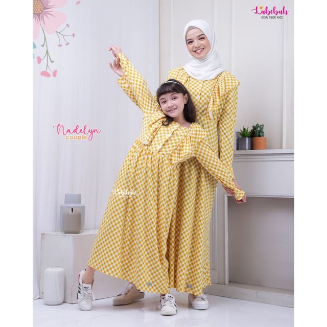Gamis Couple Ibu & Anak Nadelyn Series / Gamis Couple Kotak Kotak