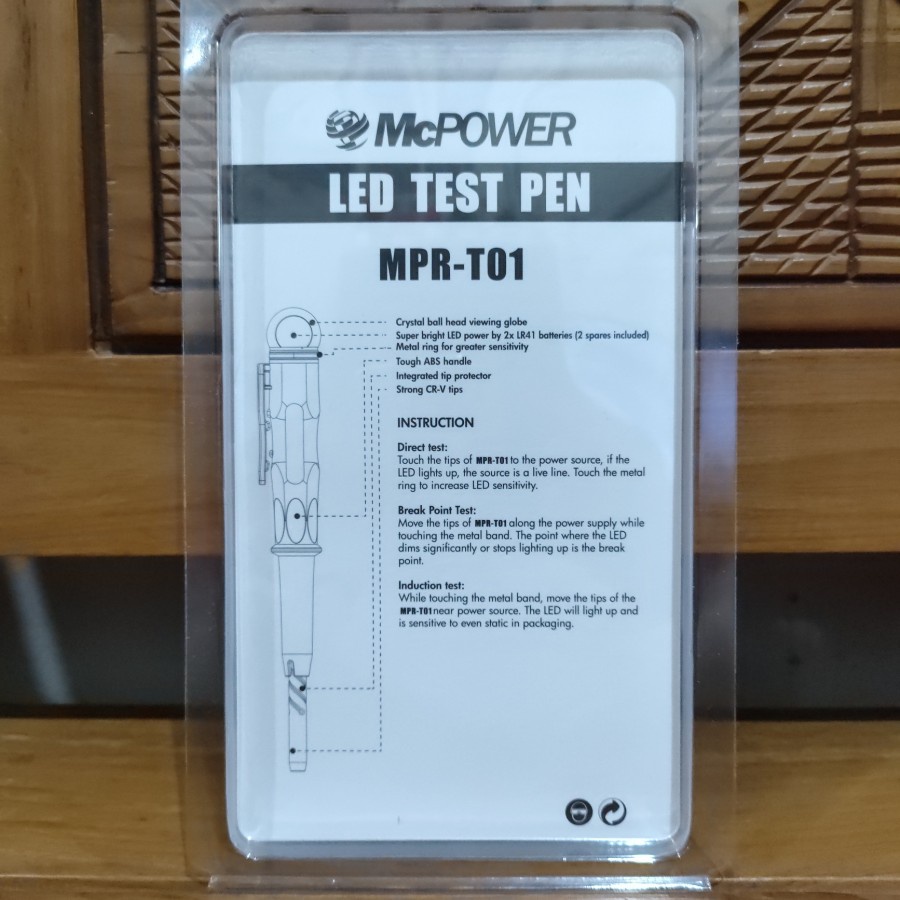 Barangunik2021-Test Pen LED Alat Test Arus Listrik Tespen McPower MPR-T01 Bagus