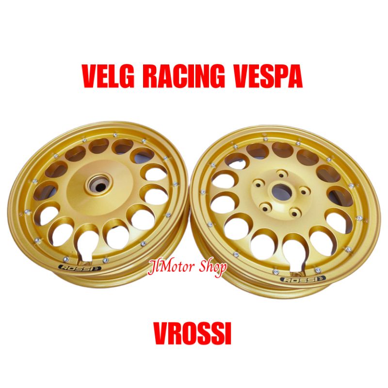 OBRAL JUAL RUGI PELEK VELG RACING VESPA VROSSI VESPA SPRINT PRIMAVERA GTS VROSSI ORIGINAL DEPAN BELAKANG