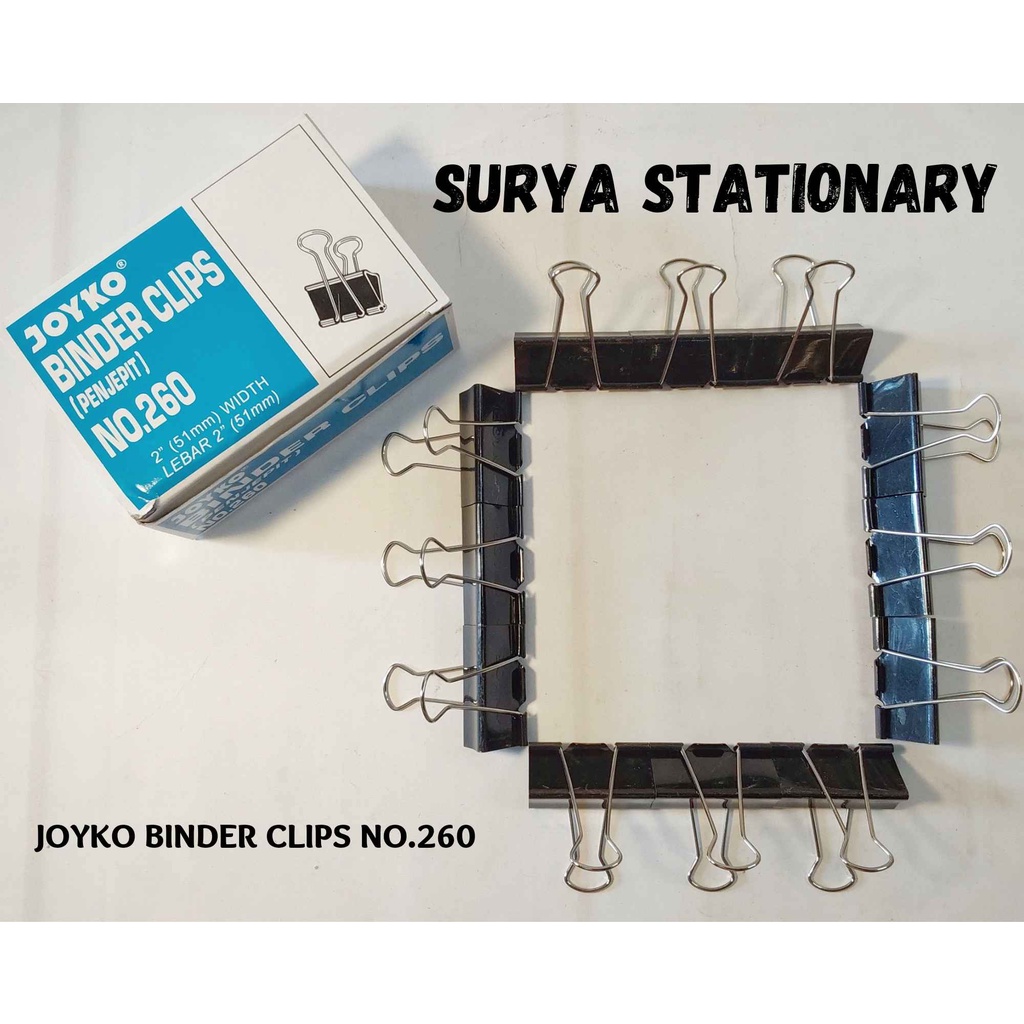 

Joyko Binder Clips no.260 / Penjepit Kertas Joyko no.260 / Binder Clips Joyko no.260