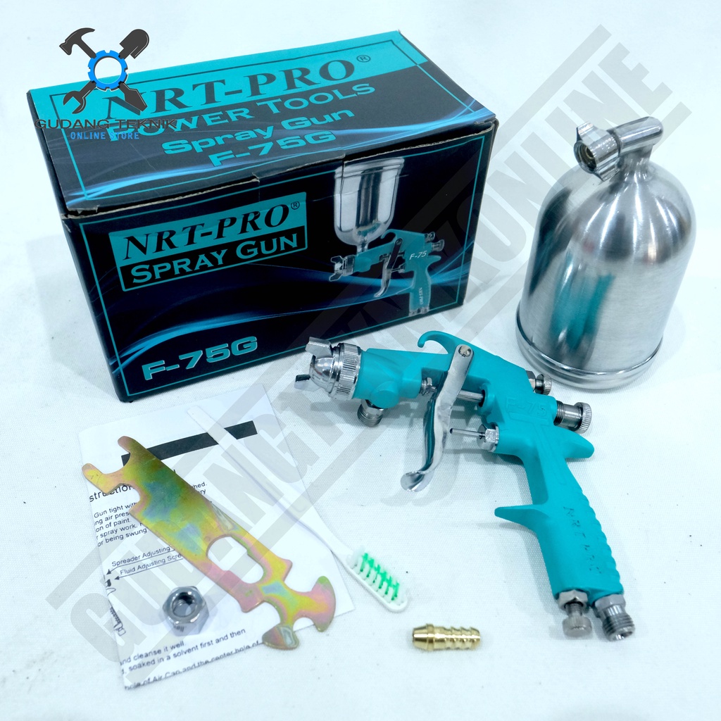 Spray Gun Tabung Atas 400cc NRT PRO F75G / Alat Semprot Semprotan Cat Spraygun F75S Tabung Bawah NRT