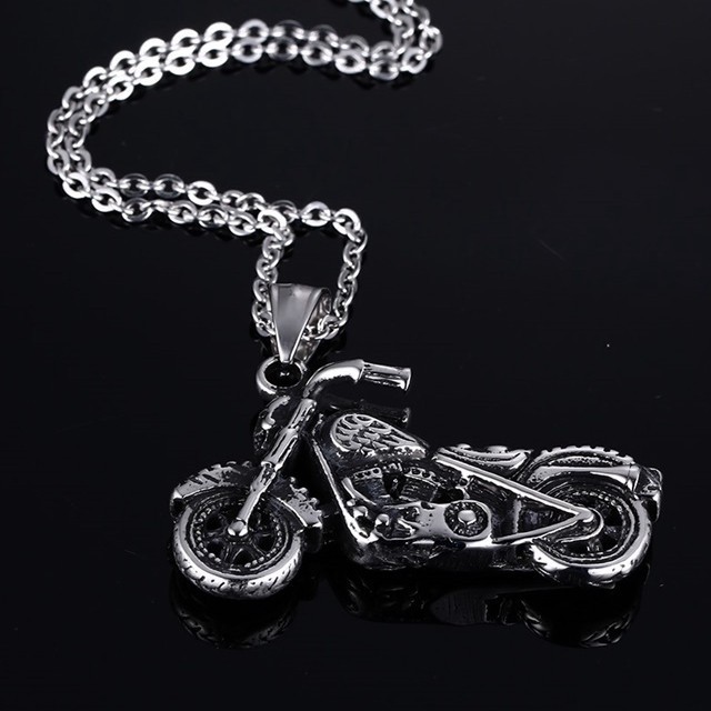 Men Fashion Ghost Rider Rock Punk Necklaces Pendants Fashion Motorcycle Necklace