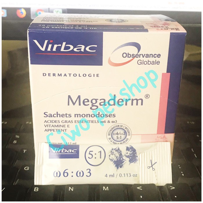 TYU899 MEGADERM VITAMIN BULU ANJING KUCING 4ML - VIRBAC MEGADERM