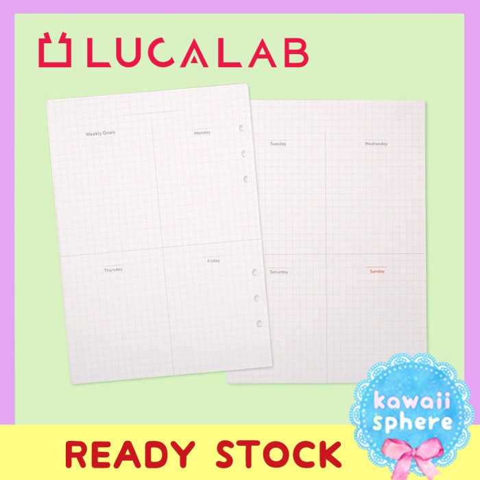 

Cuci Gudang Lucalab A5 Ring Binder Refill Weekly Vol 2 Insert Ring Binder Ready Limited