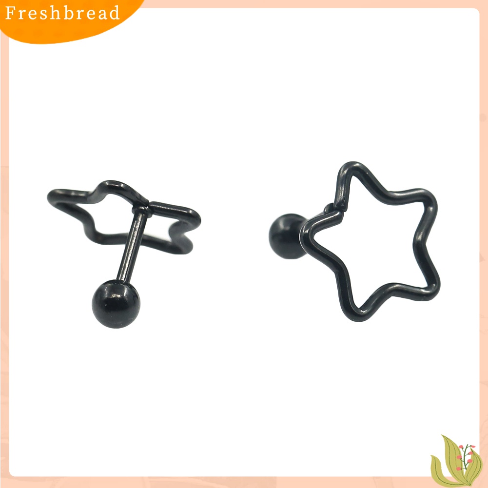 [Fresh] Anting Tindik / Piercing Hidung / Telinga Desain Bintang Bahan Stainless Steel untuk Wanita