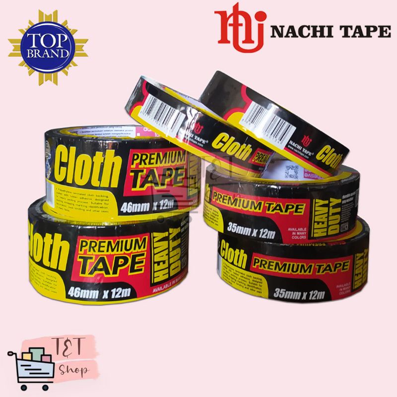 

Solasi Isolasi Lakban Hitam Kain Cloth NACHI 23 35 46 mm x 12 meter