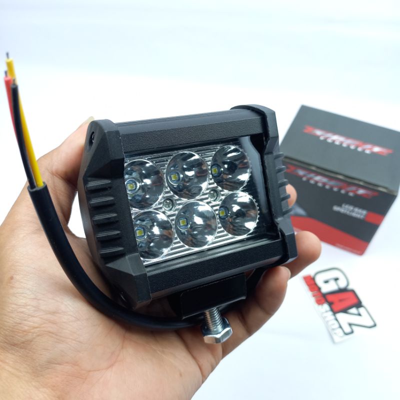 Lampu Tembak Sorot LED CAREE 6 titik mata 12V Kotak RI Flash Universal Mobil Motor Trail KlX CRF