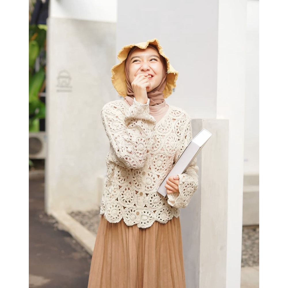 HAMMER VEST LENGAN PANJANG KANCING DEPAN AKTIF RAJUT IMPORT LUARAN WANITA