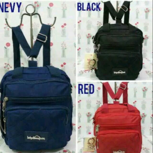 Tas Kipling Bordir 3in1 (selempang / jinjing / ransel)