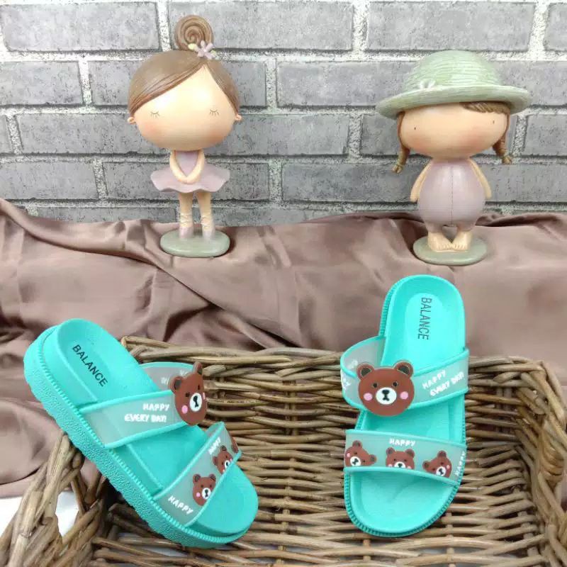 Sandal anak cewek Bear 26-35/Sandal Selop Wedges Anak Ban 2 Bear