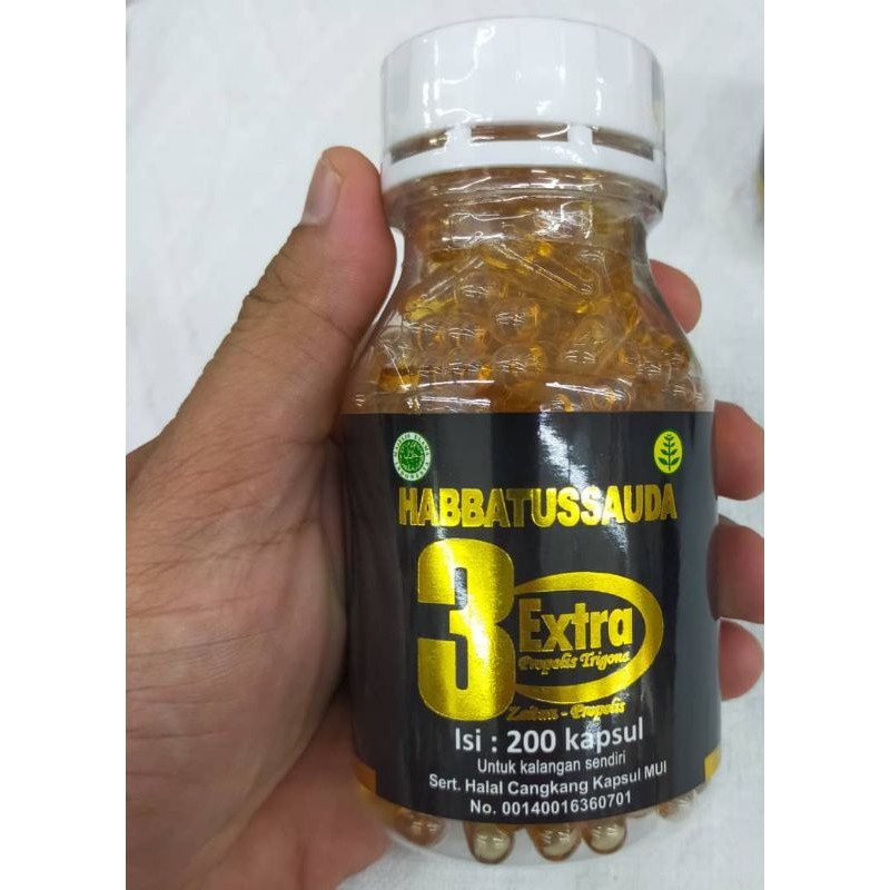 Habbatussauda 3 Extra Plus Propolis Trigona 200 kapsul Dijamin 100% ASLI!!!