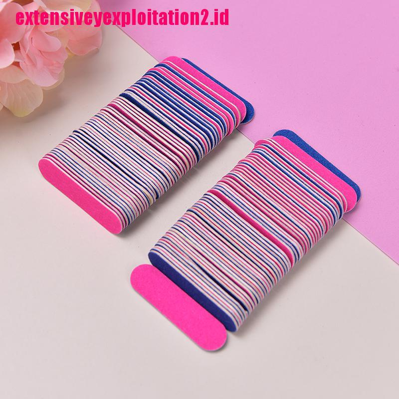 &lt; E2id &amp; &gt; 100pcs / Set Alat Kikir Kuku Mini Sekali Pakai Untuk Nail Art / Manicure