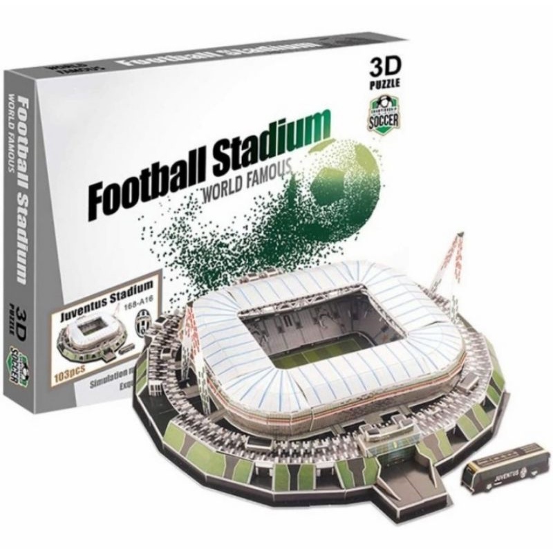 Miniatur Stadion Sepakbola 3D Puzzle Klub Eropa / Mini Replica Football Stadium European Club / Puzzle Stadion Bola Camp Nou Santiago Bernabeu Old Trafford Anfield Stamford Bridge Emirates Stadium Parc des Princes Allianze Arena San Siro Guiseppe Meazza