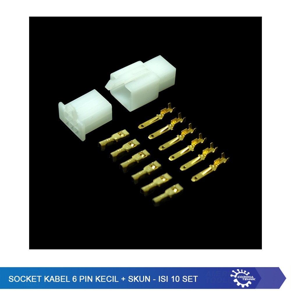 Socket Kabel 6 Pin Kecil ( Set + Skun )
