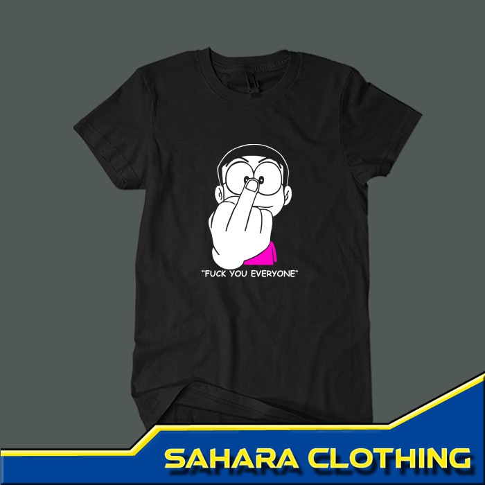 Kaos Nobita Doraemon Fxxk You Everyone Kaos Anime Doraemon Pria Wanita Dewasa Dengan Cotton Combed