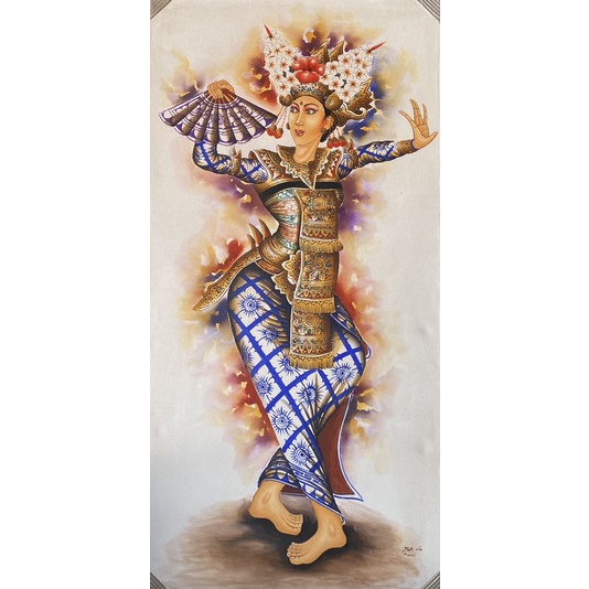 lukisan penari legong bali , ukuran 60 X 120