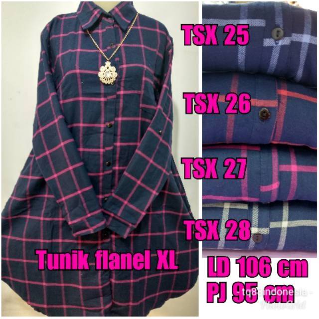 Tunik flanel/tunik/tunik kotak/hem tunik/tunik murah/kemeja tunik/hem kotak/kemeja kotak/tunik xl