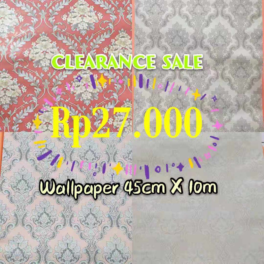 Wallpaper Sticker Dinding Motif Batik Polos