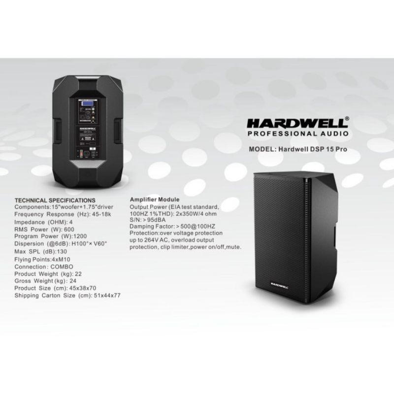 Speaker Aktif HARDWELL DSP 15 Pro 15 inch ORIGINAL PRODUCT