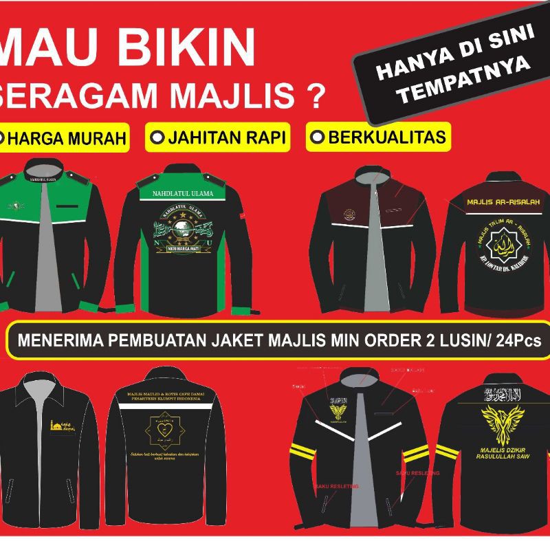 (BIG PROMO) JAKET MAJLIS + BORDIR NAMA | jaket nu / Jaket NU Nahdlatul Ulama Nahdlatululama NahdlotulUlama