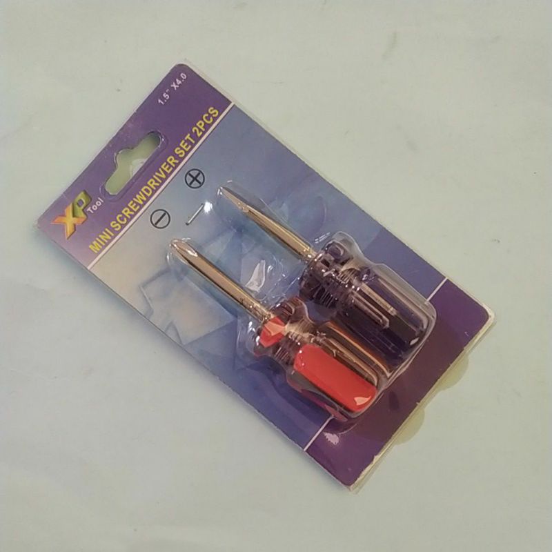 Obeng cebol. kepala obeng + dan -. XP Tool. 11/2&quot; x 4 mm. obeng mini ujung magnet harga per set ( 2 pcs )