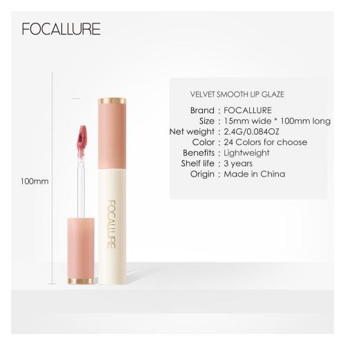 FOCALLURE Velvet Smooth Lip Glaze - Lip Cream Velvet Lipstik Matte