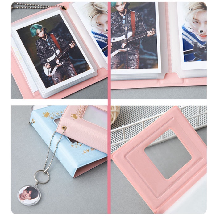 3 inch Photo Album 32 Pockets Cute Cow Card Holder for KPOP LOMO Card Photocards Collection