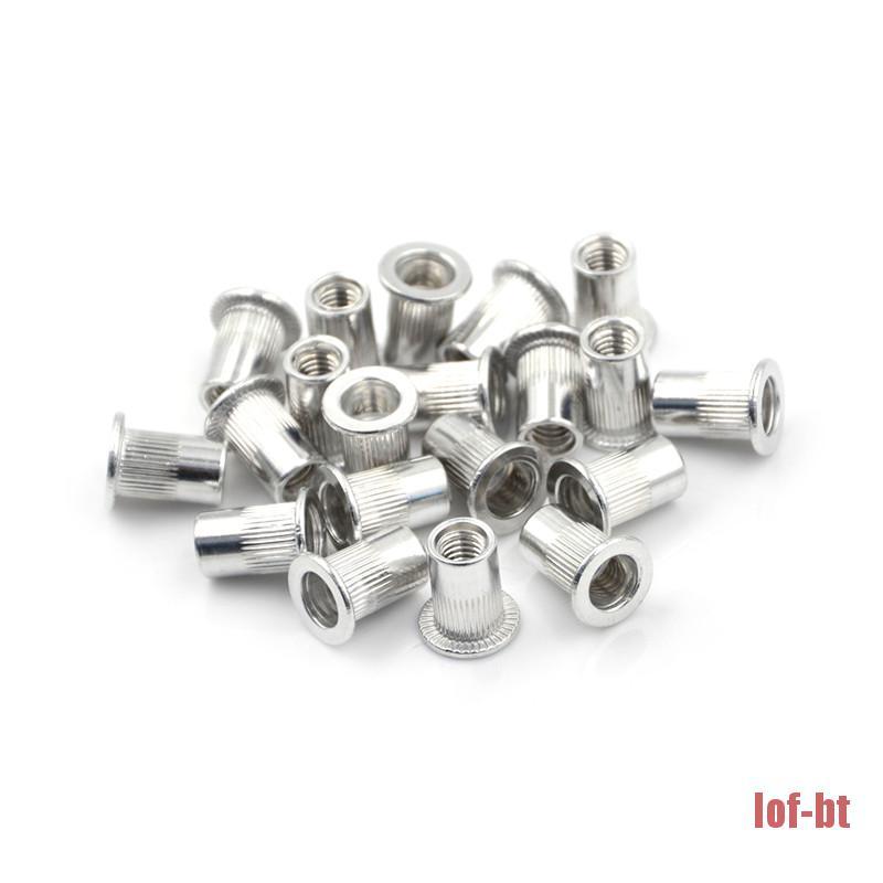 Lof-bt 20pcs Kancing Rivet Kepala Flat Bahan Aluminum Alloy